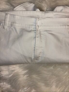 Lane Bryant White Denim Mid-Rise Jean Shorts